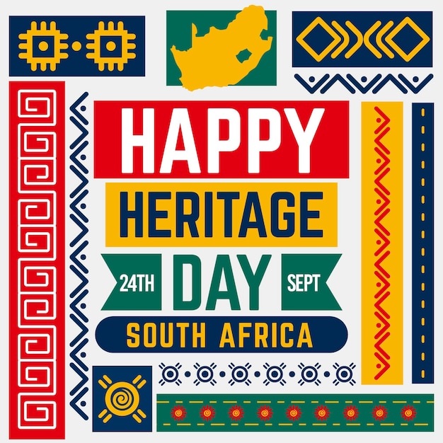 Free vector flat design south africa heritage day concept