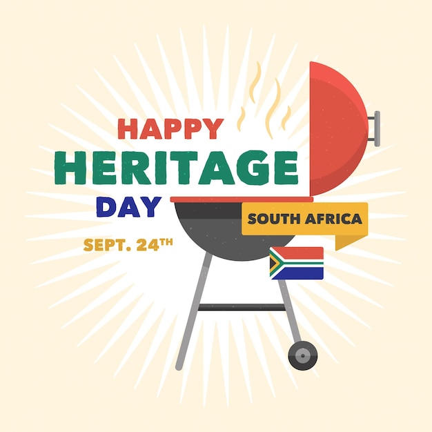 Free vector flat design south africa heritage day concept