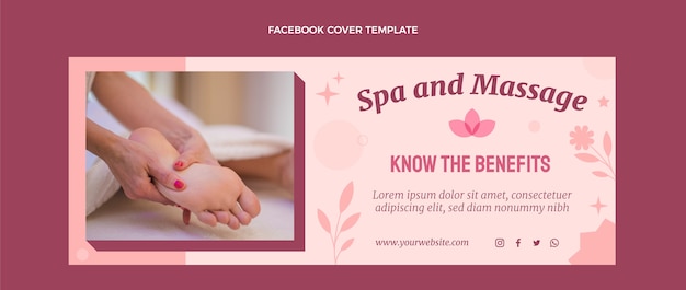 Free vector flat design spa facebook cover