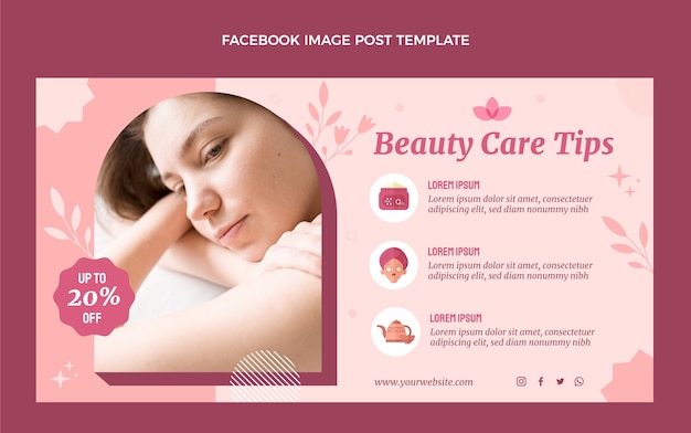 Post di Facebook spa design piatto