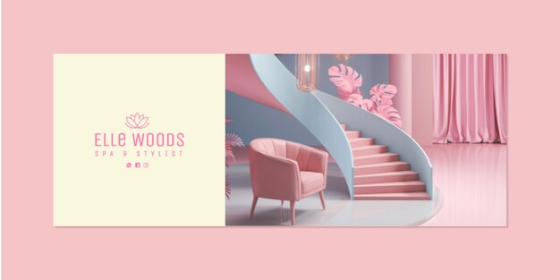 Flat design spa facebook profile cover template