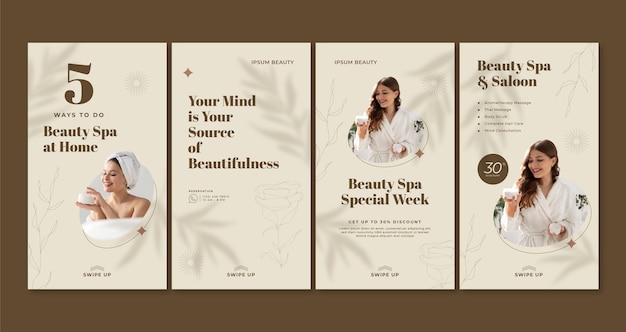 Flat design spa instagram stories