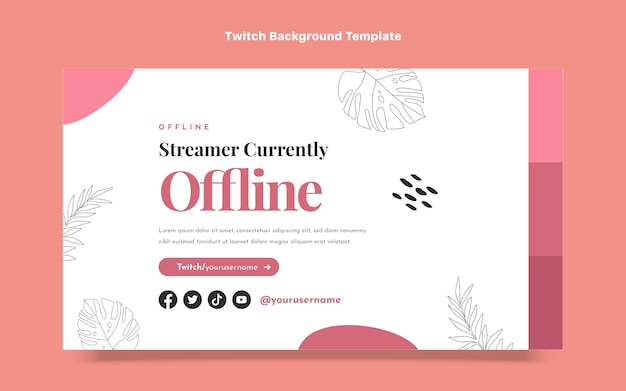 Free vector flat design spa offer twitch background