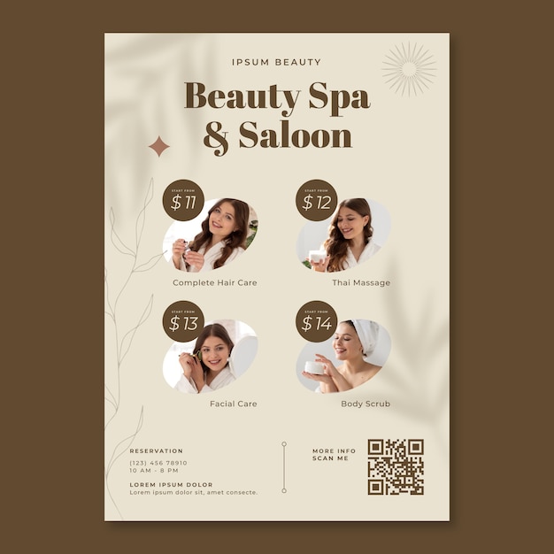 Free vector flat design spa poster