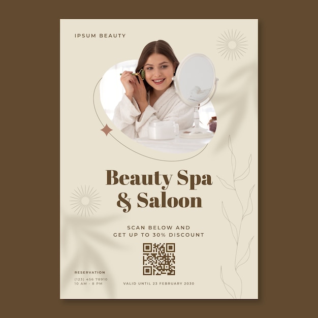 Flat design spa poster