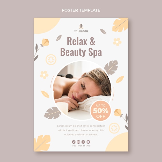 Flat design spa poster