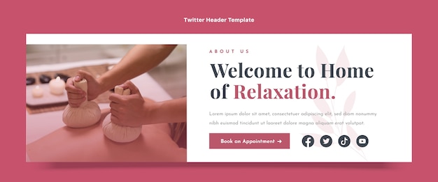 Free vector flat design spa relaxation twitter header