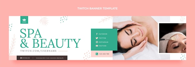 Flat design spa services twitch banner