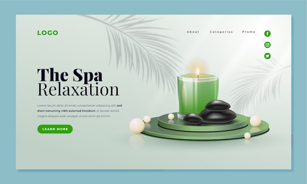 Vettore gratuito modello spa dal design piatto