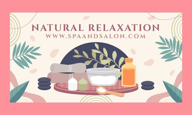 Flat design spa treatment facebook template