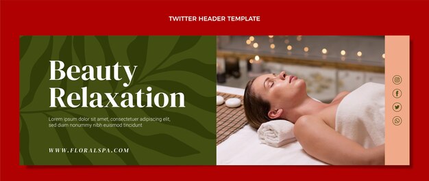 Flat design spa twitter header