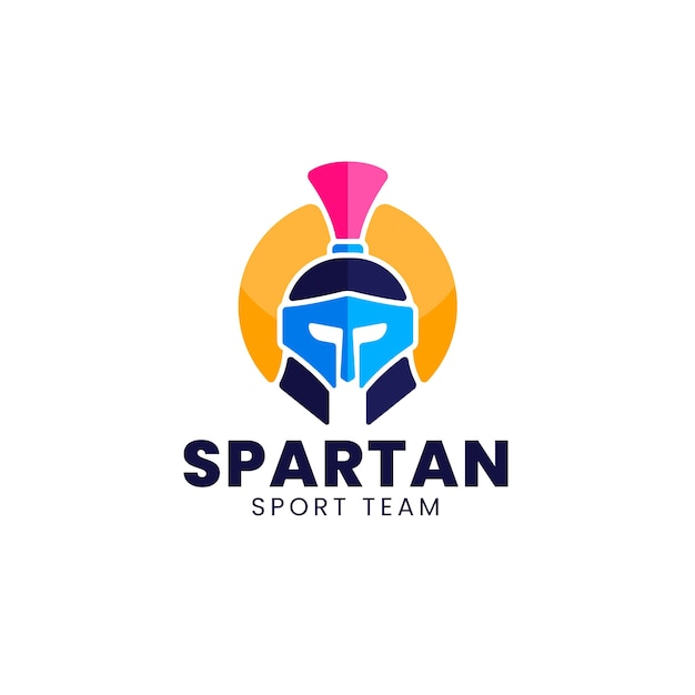 Бесплатное векторное изображение Плоский дизайн логотипа спартанского шлема