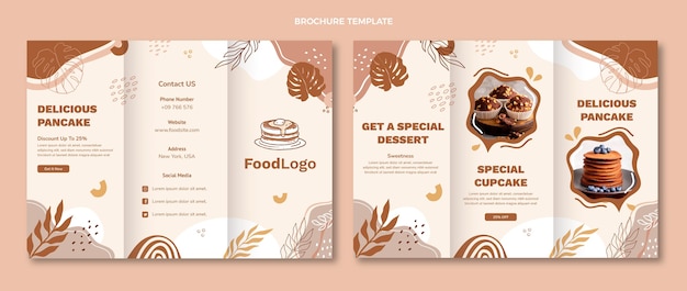 Vettore gratuito brochure per dessert speciali dal design piatto