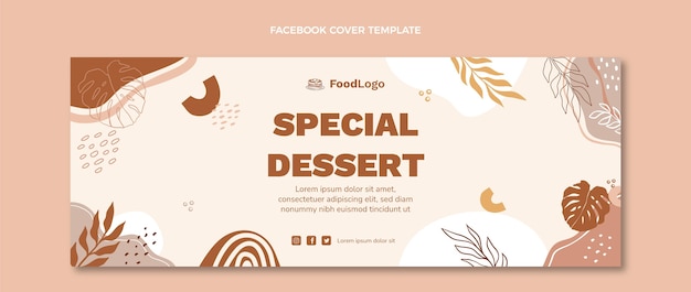 Copertina facebook per dessert speciale design piatto