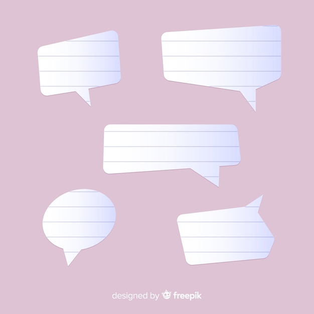 Flat design speech bubbles in paper style