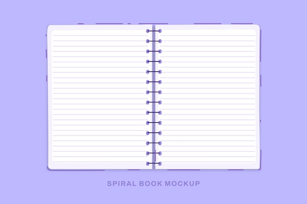 Flat design spiral book mockup