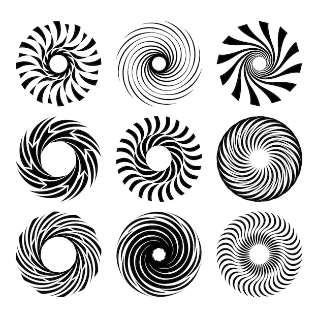 Flat design spiral circle illustration