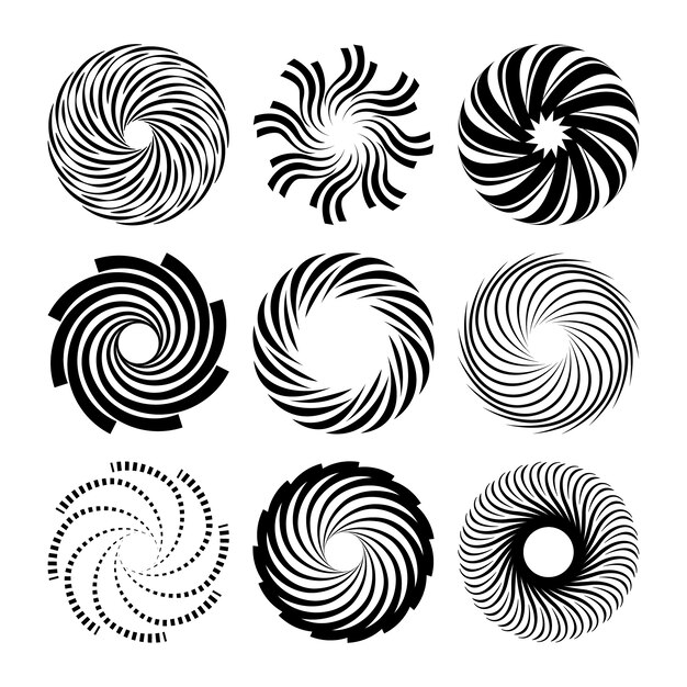 Illustrazione del cerchio a spirale di design piatto