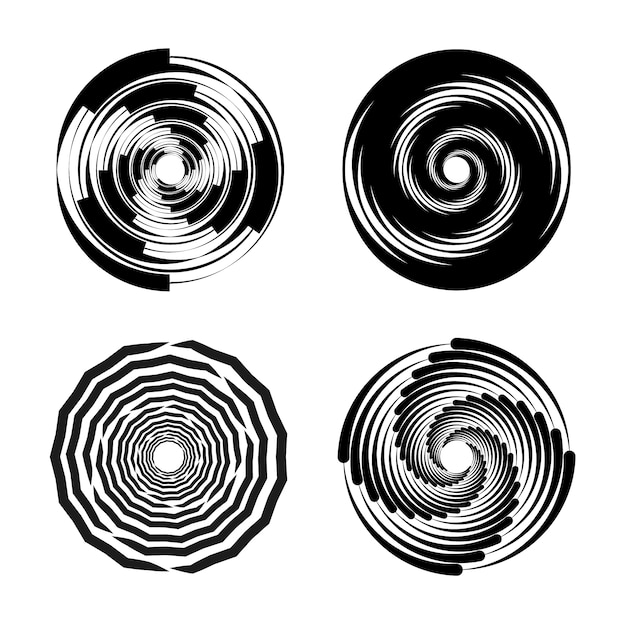 Flat design spiral circle illustration