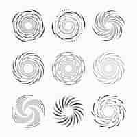 Free vector flat design spiral circle set