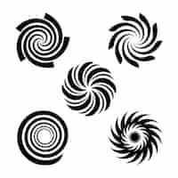 Vettore gratuito set di cerchi a spirale dal design piatto