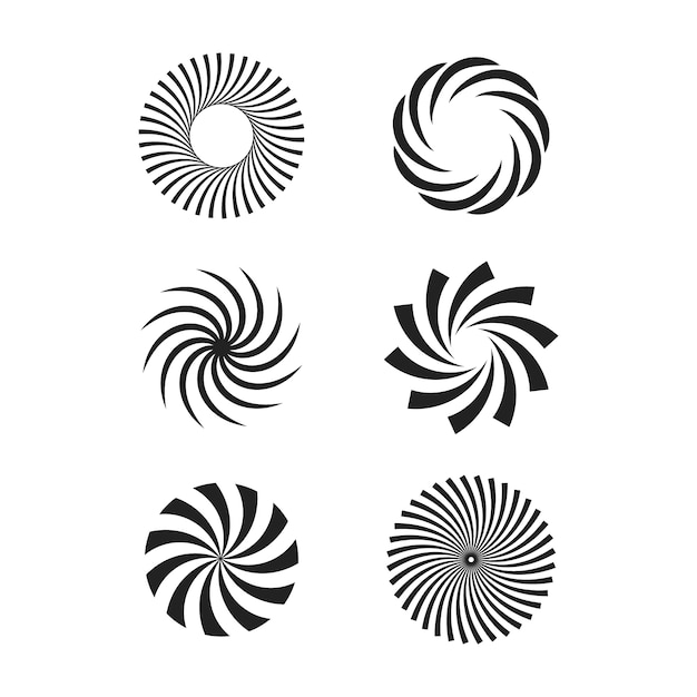 Flat design spiral circle set