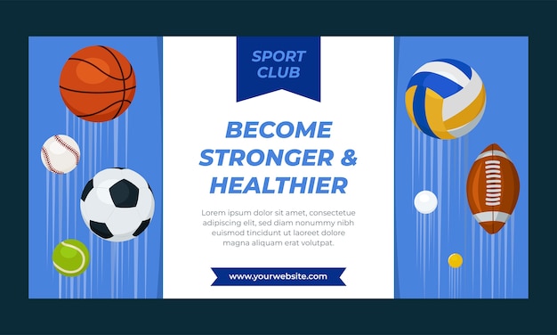 Free vector flat design sport club facebook template