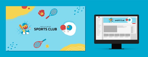 Flat design sport club   youtube channel art