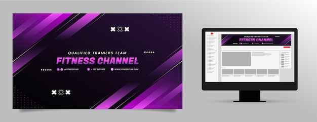 Flat design sport club   youtube channel art