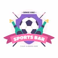 Free vector flat design sports bar logo design