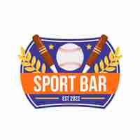 Free vector flat design sports bar logo design