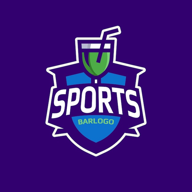 Flat design sports bar logo design