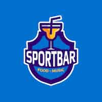 Бесплатное векторное изображение Плоский дизайн логотипа спортивного бара