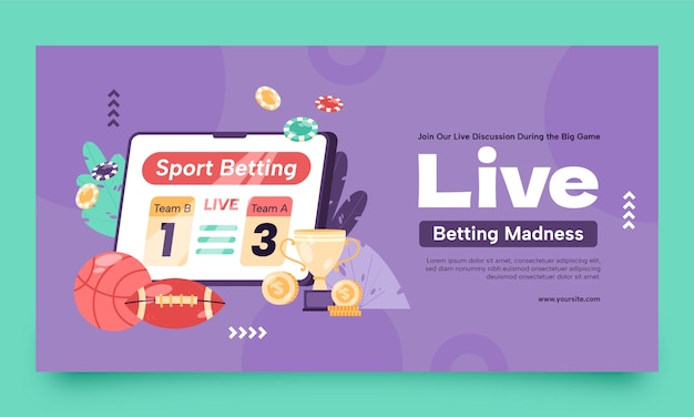 Free vector flat design sports betting facebook template