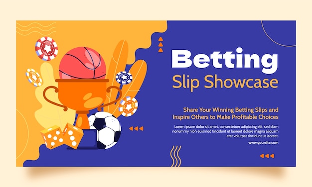 Free vector flat design sports betting facebook template