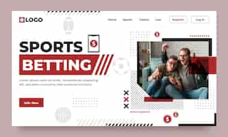 Vettore gratuito pagina di destinazione delle scommesse sportive dal design piatto