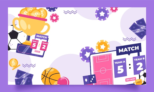 Free vector flat design sports betting twitch background