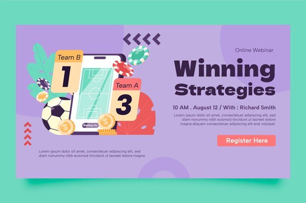 Free vector flat design sports betting webinar