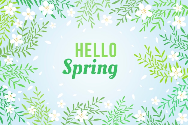 Free vector flat design spring background with twigs