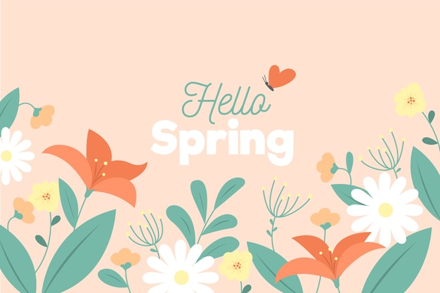 Free vector flat design spring background