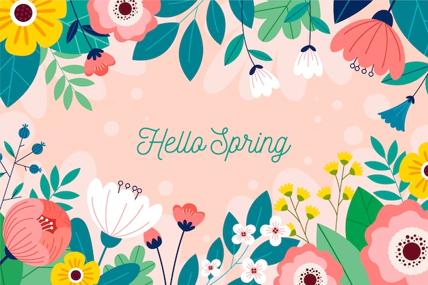 Flat Design Spring Background