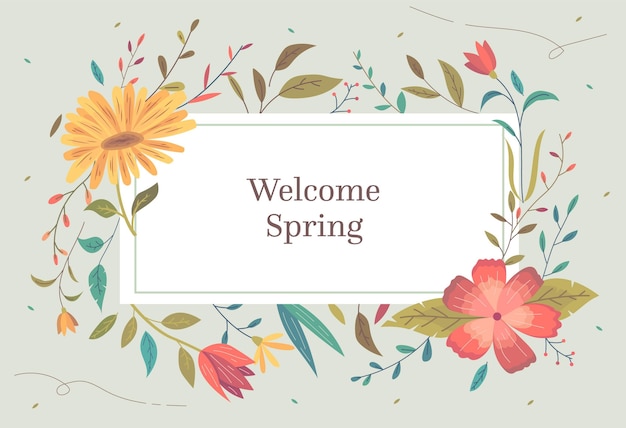 Free vector flat design spring background