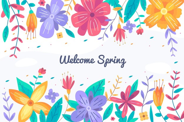 Flat design spring background