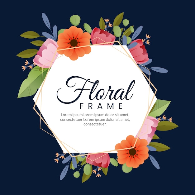 Free vector flat design spring colourful floral frame