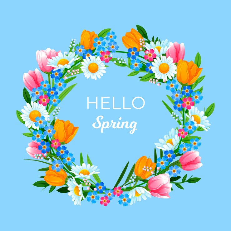 Free Vector flat design spring floral frame concept