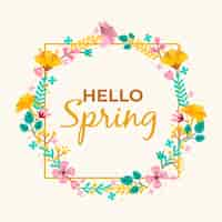 Free vector flat design spring floral frame theme