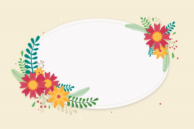 Flat design spring floral frame