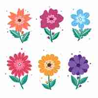 Free vector flat design spring flower collection