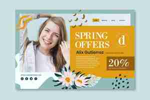 Free vector flat design spring landing page