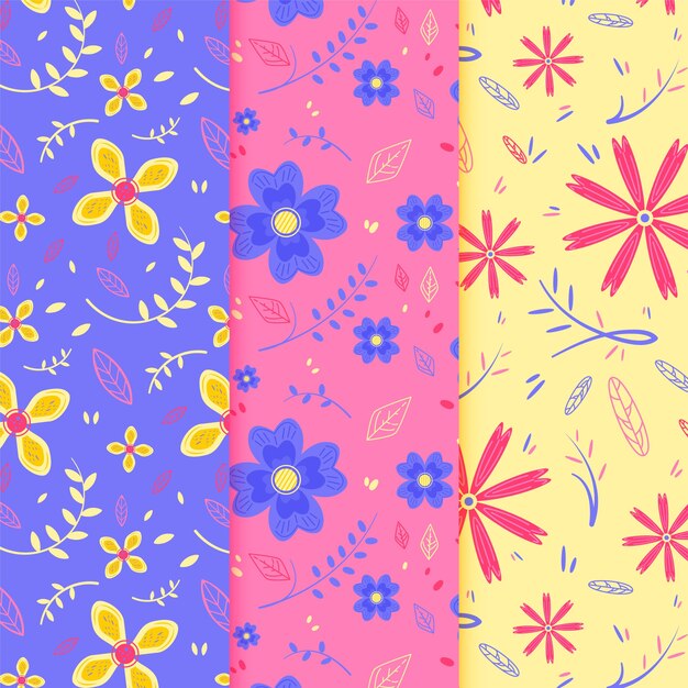 flat design spring pattern collection